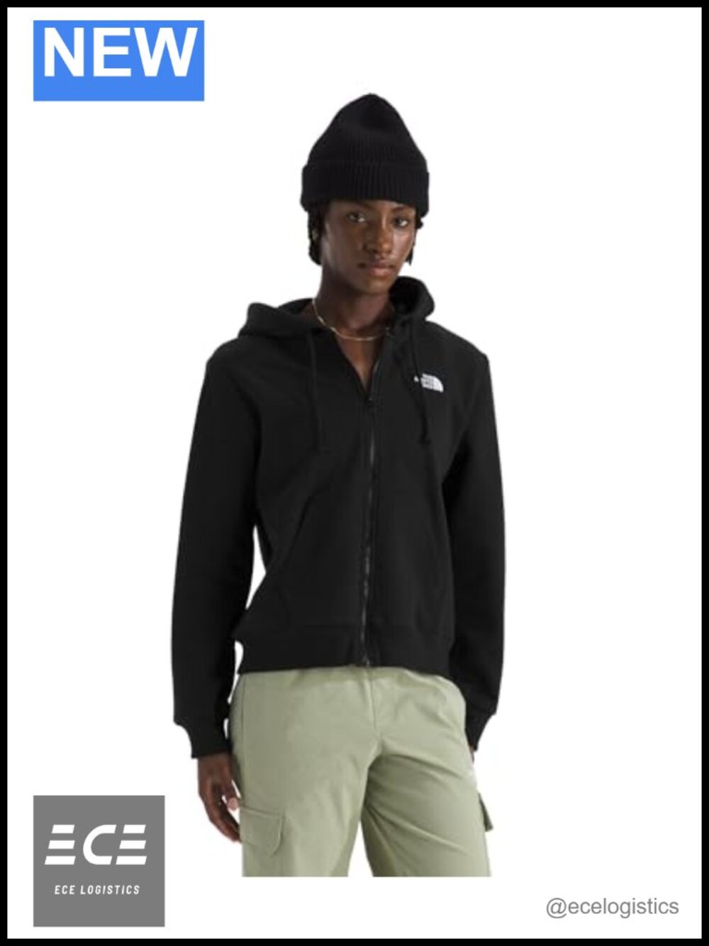 Full Zip Hoodie Regular Fit Embroidered Long Sleeve Cotton Blend Sweatshirt